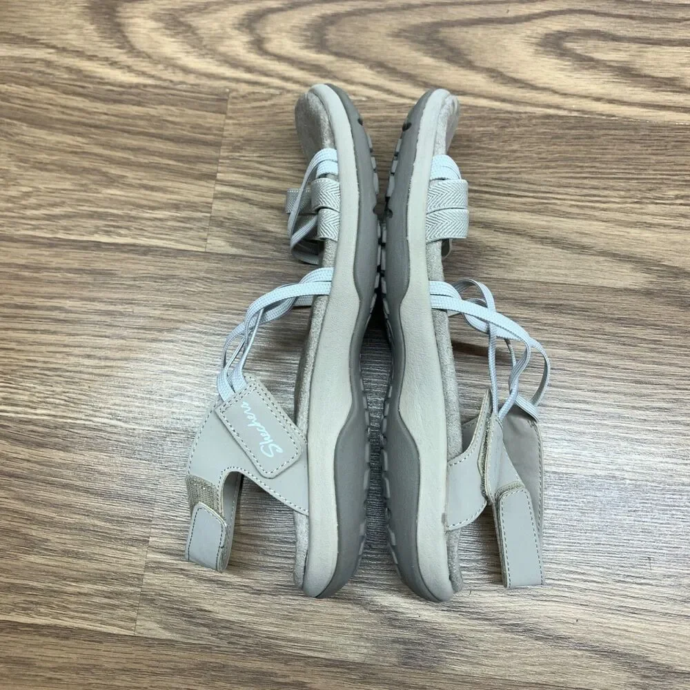 Skechers Memory Foam Womens Size‎ 7 Beige Sandals Straps Casual Shoes